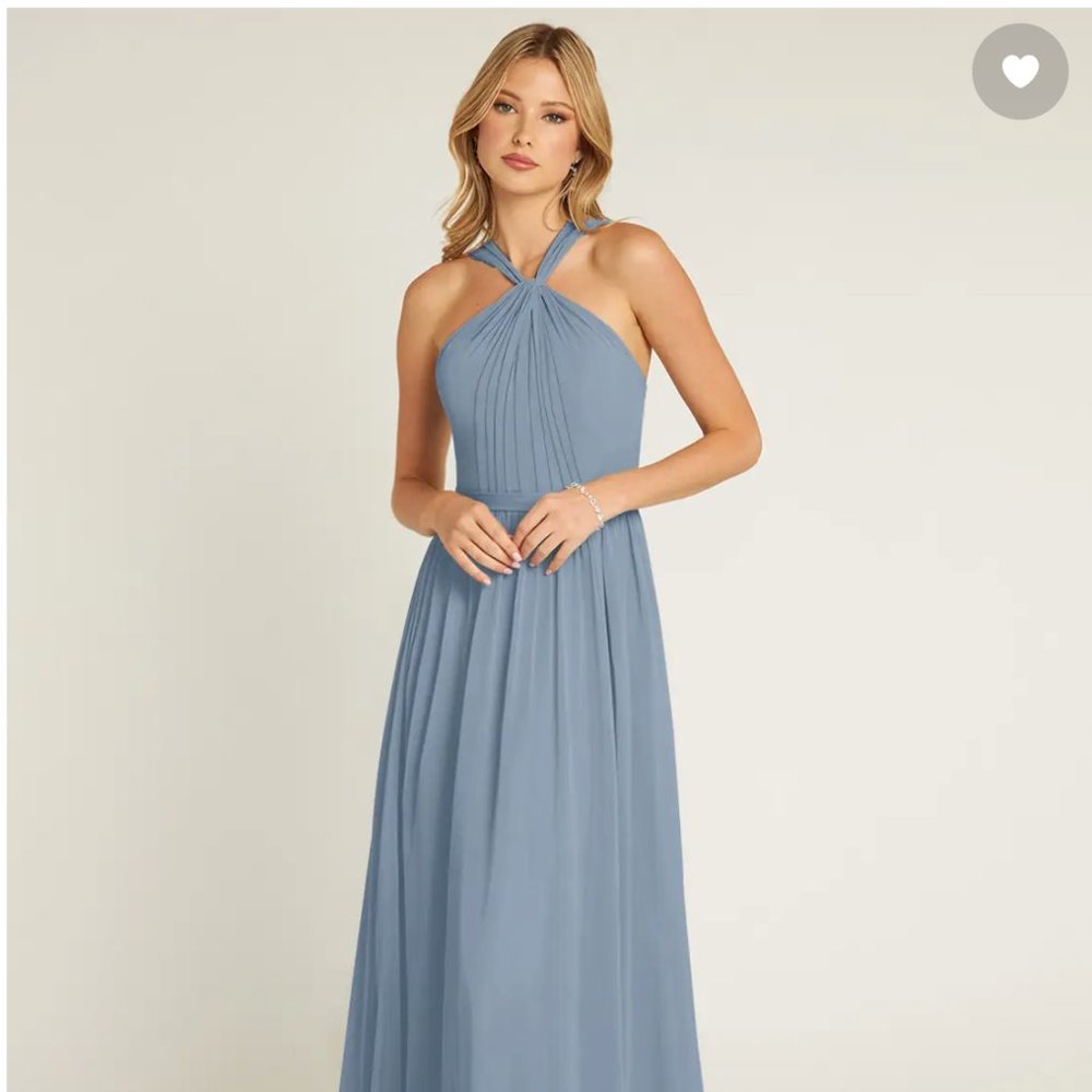 Azazie Size 4 Dusty Blue Bridesmaid Dress